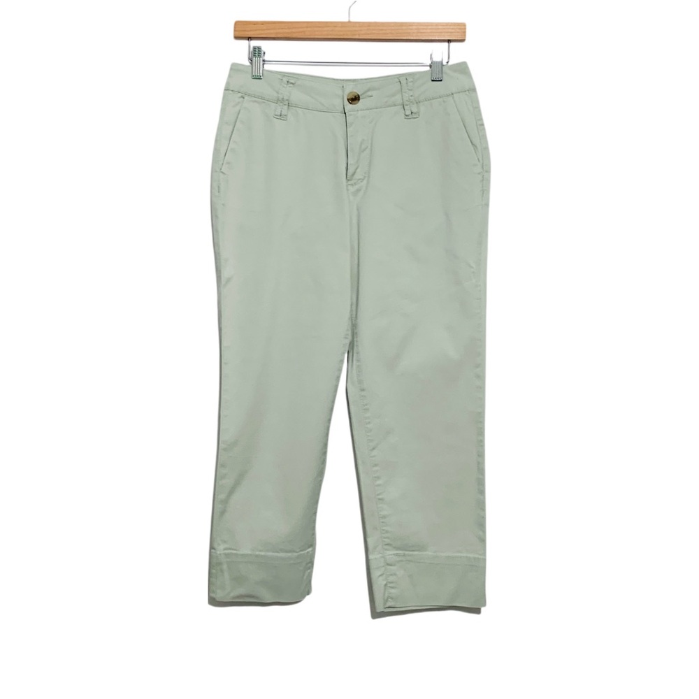Jag Jeans Mid Rise Cropped Pants in Sage Green Slim Fit Size 6